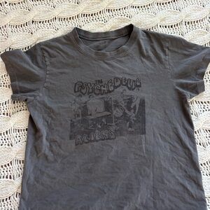 Brandy Melville Gray Graphic Crop Top